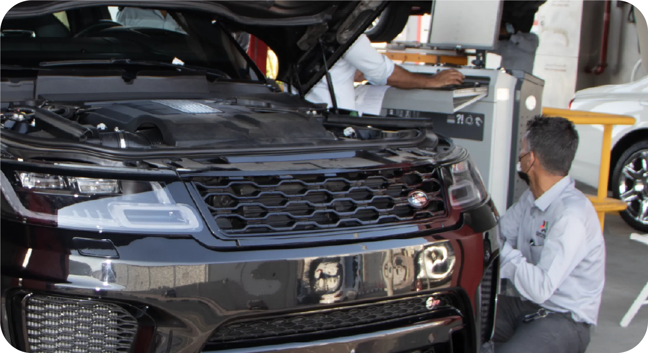 Vehicle inspection under progress at Al Mutakamela